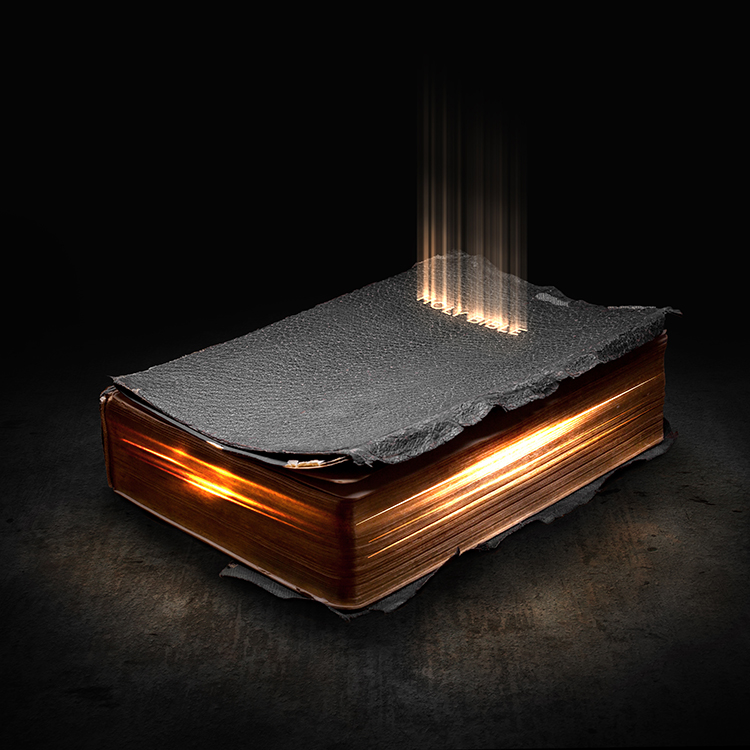 Glowing Bible with light coming from the pages.